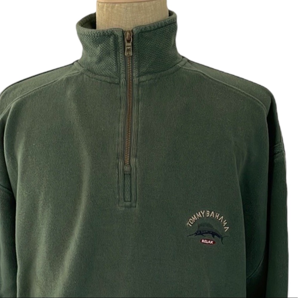 Tommy Bahama Relax Quarter Zip Green Excellent Like New Condition XL
